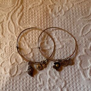 Alex and Ani Silver Charm Bangle Bracelet Set